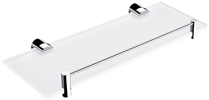 Nimco Polica do kúpeľne a sprchy 30 cm s ohrádkou – sklo kov Bormo BR-11091BX-30-26