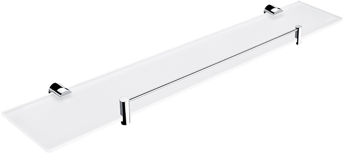 Nimco Polica do kúpeľne a sprchy 60 cm s ohrádkou – sklo kov Bormo BR-11091BX-60-26