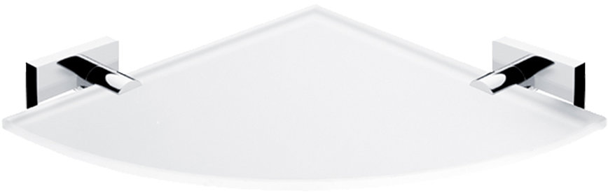 Nimco Polica do kúpeľne a sprchy rohová - sklo kov Keira KE-22091RB-26