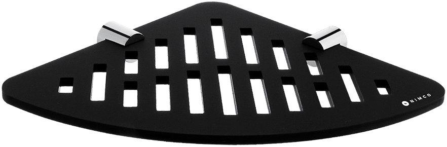 Nimco Polica do kúpeľne a sprchy rohová – plexisklo kov Nava NA-X212