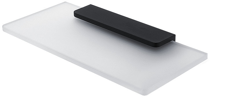 Nimco Maya čierna Polica do kúpeľne a sprchy 20 cm – kov sklo MAC-29091B-20-90