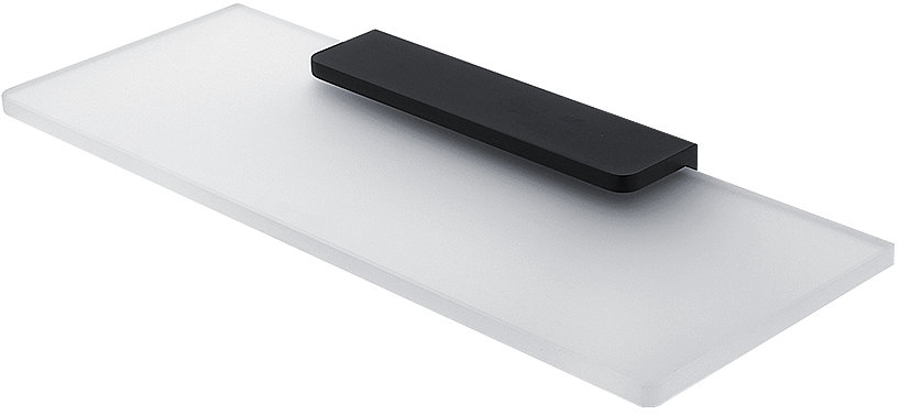 Nimco Maya čierna Polica do kúpeľne a sprchy 30 cm – kov sklo MAC-29091B-30-90