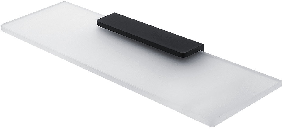 Nimco Maya čierna Polica do kúpeľne a sprchy 40 cm – kov sklo MAC-29091B-40-90