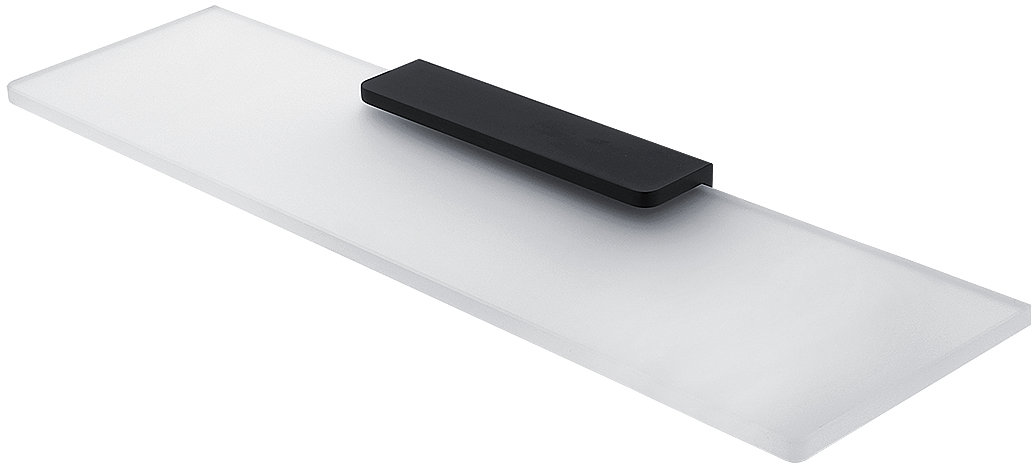 Nimco Maya čierna Polica do kúpeľne a sprchy 50 cm – kov sklo MAC-29091B-50-90