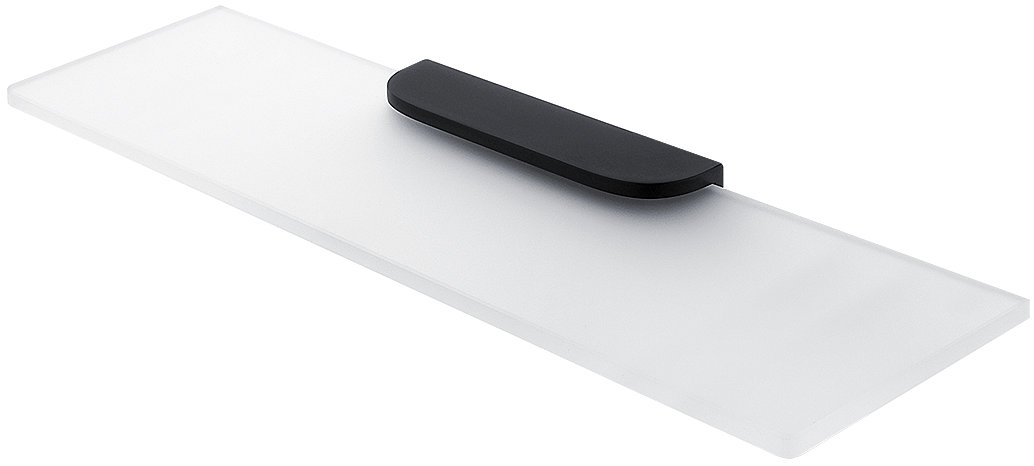 Nimco Polica do kúpeľne a sprchy 50 cm – sklo čierna Nikau NKC-30091B-50-90