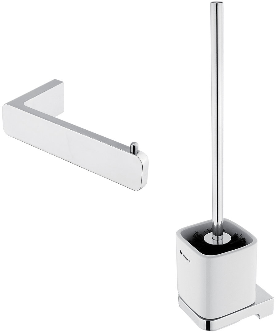 Nimco Maya chróm Kúpeľňová sada k wc – toaletná štetka a držiak toaletného papiera MA-set-94KN-26