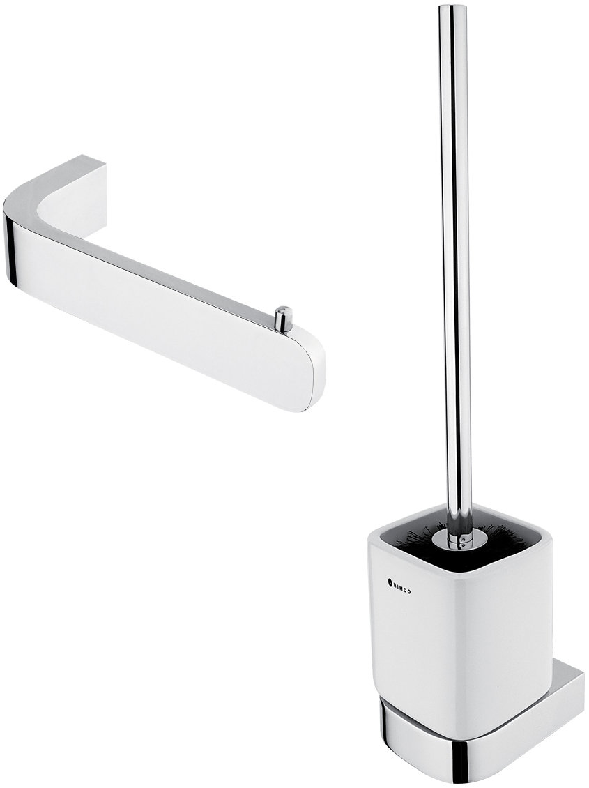 Nimco Súprava WC kefa a Držiak na toaletný papier – keramika Nikau chróm NK-set-94KN-26