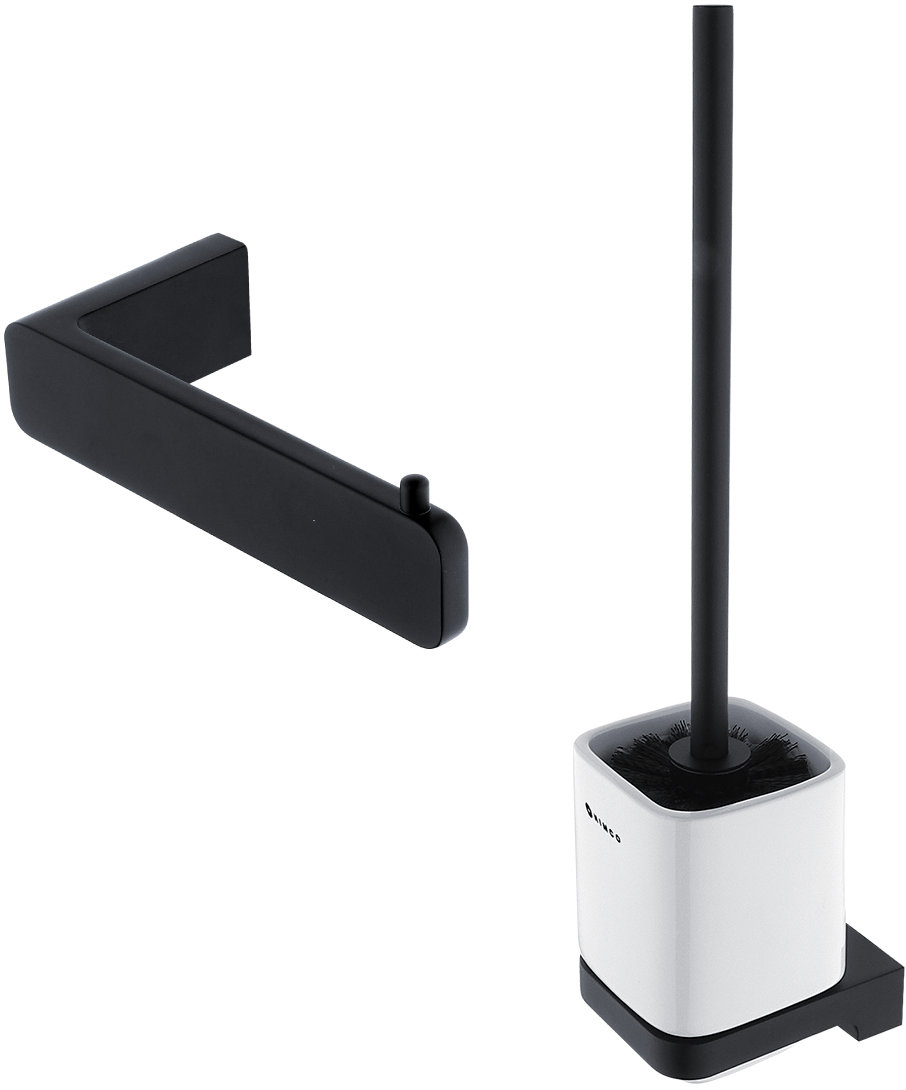 Nimco Maya čierna Kúpeľňová sada k WC – toaletná štetka a držiak papiera MAC-set-94KN-90