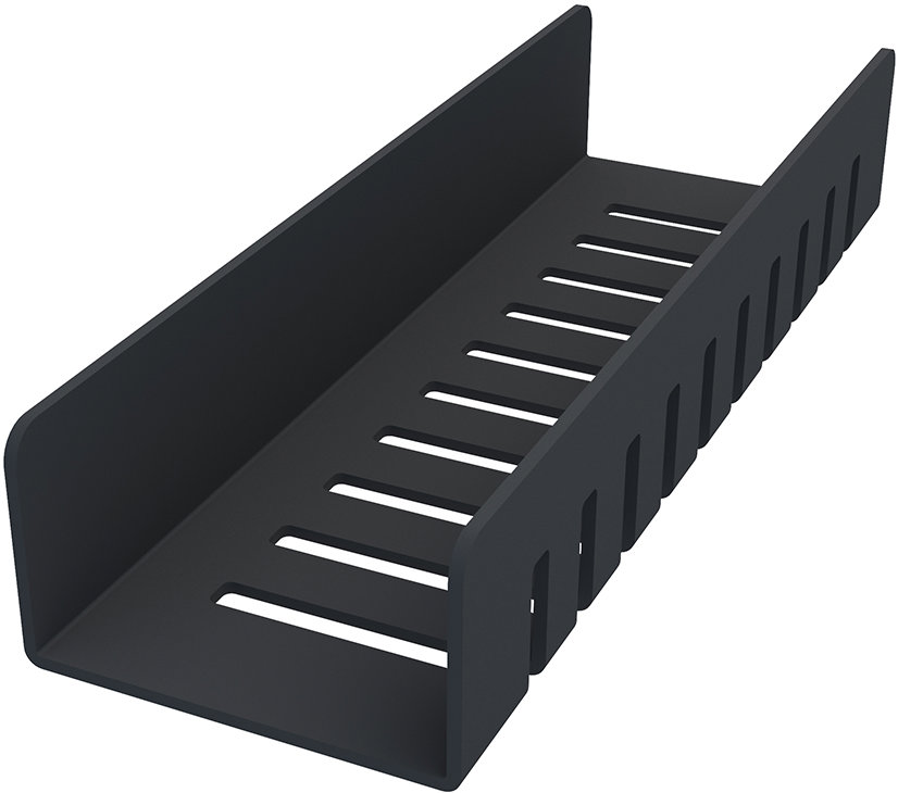 Nimco Polica do kúpeľne a sprchy bez vŕtania – čierna kov 2091-L-30-90