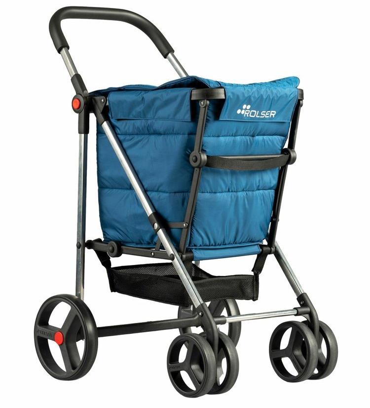 Rolser Basket Polar 4Big Skladací nákupný vozík na kolieskach modrý