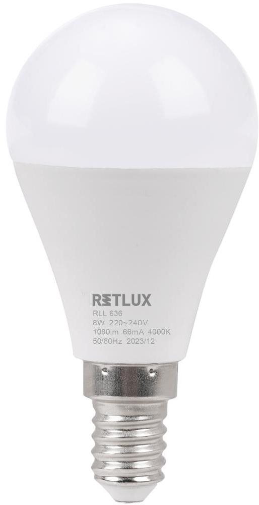 RETLUX RLL 636 G45 E14 miniG 8 W CW D