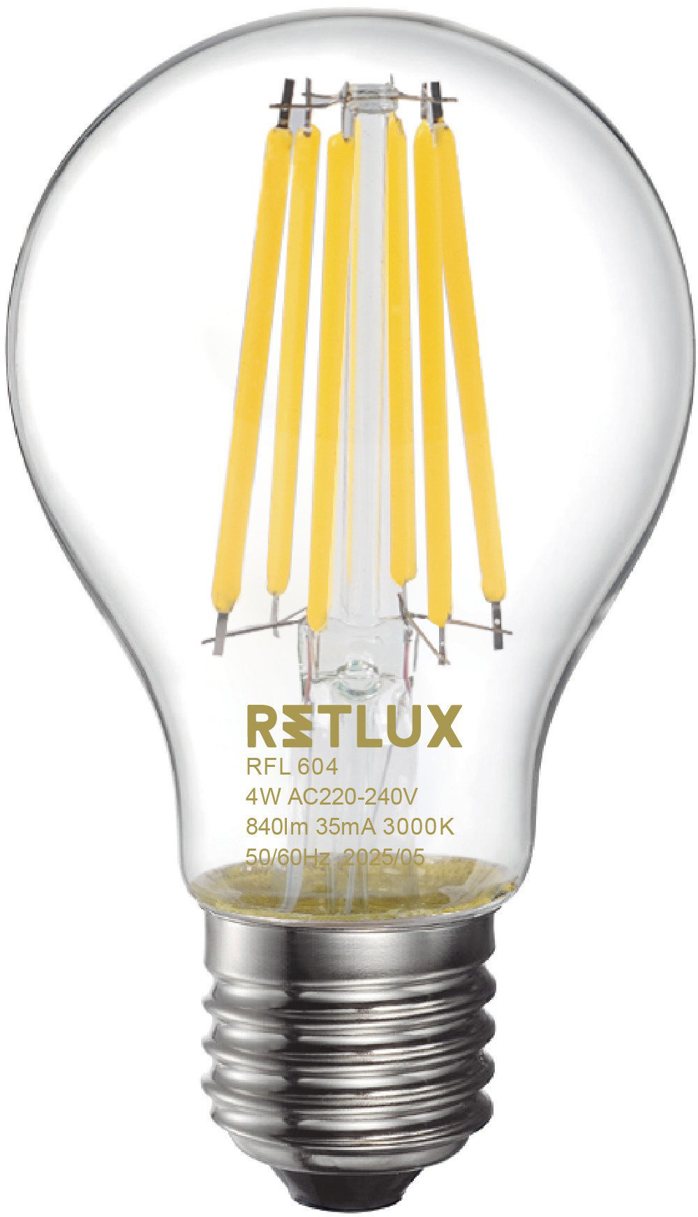 RETLUX RFL 604 Filament A60 E27 4 W WW A