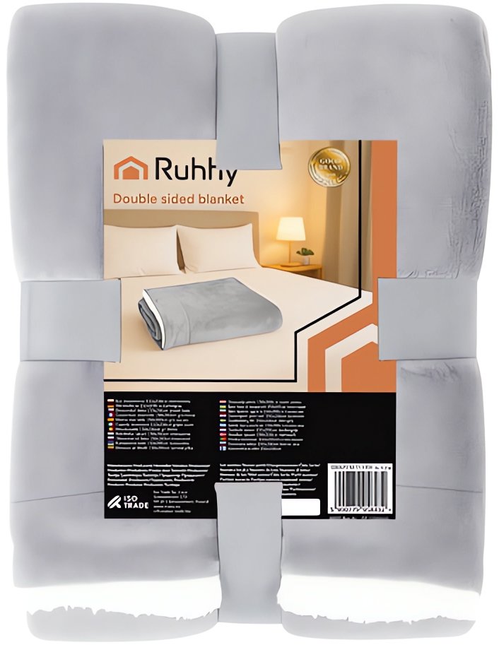 Ruhhy 26293 Obojstranná deka s baránkom 150 × 200 cm, svetlo sivá