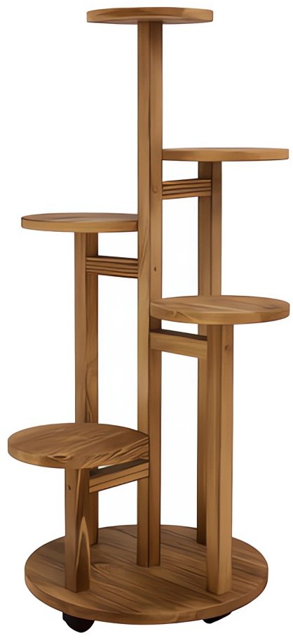 RUHHY 26041 Stojan na kvety 86 × 33 × 18 cm, hnedý