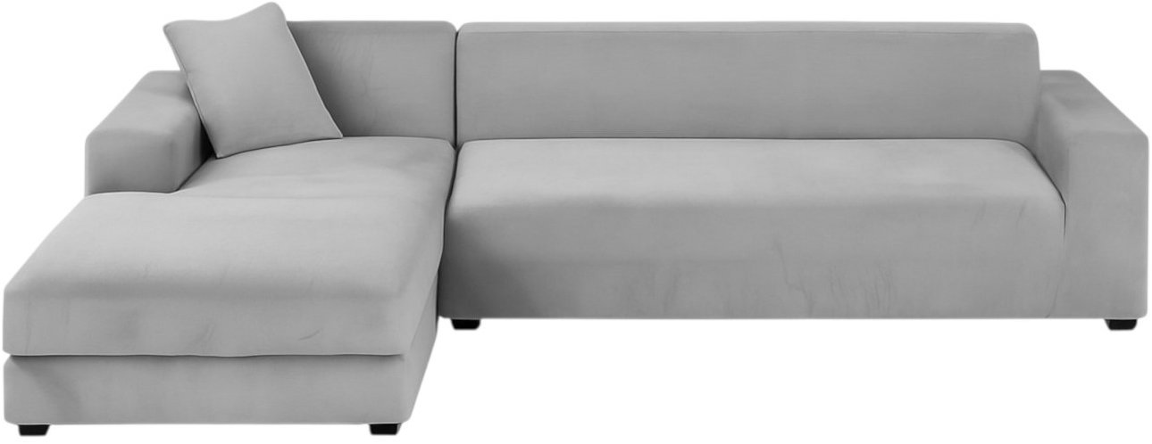 Ruhhy 26037 Elastický poťah na rohovú pohovku 145 – 185 cm, vankúš 45 × 45 cm, tmavo sivý