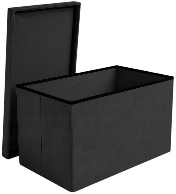 Ruhhy 25995 Taburet skládací látkový, 60 × 30 × 30 cm, nosnost 80 kg, černý