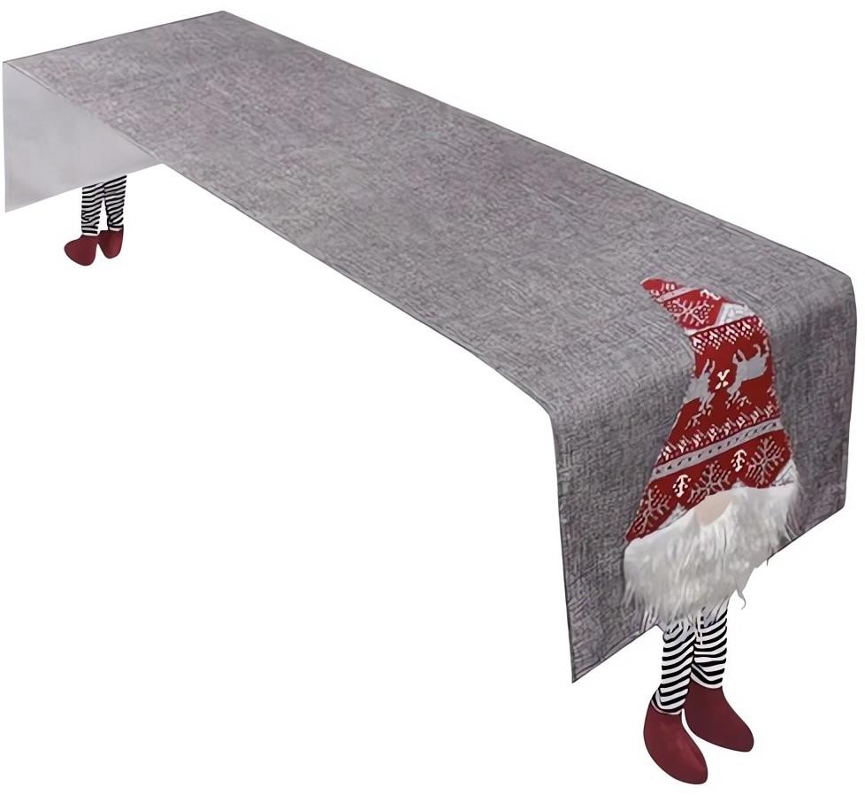 Ruhhy 22501 Vianočný Behúň na stôl s filcovými nožičkami 180 × 33 cm, sivý
