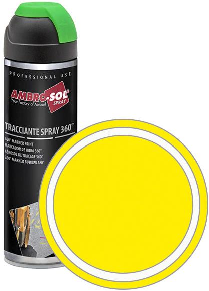 AMBRO-SOL Značkovacia farba v spreji 360° MARKER PAINT 500 ml, žltá