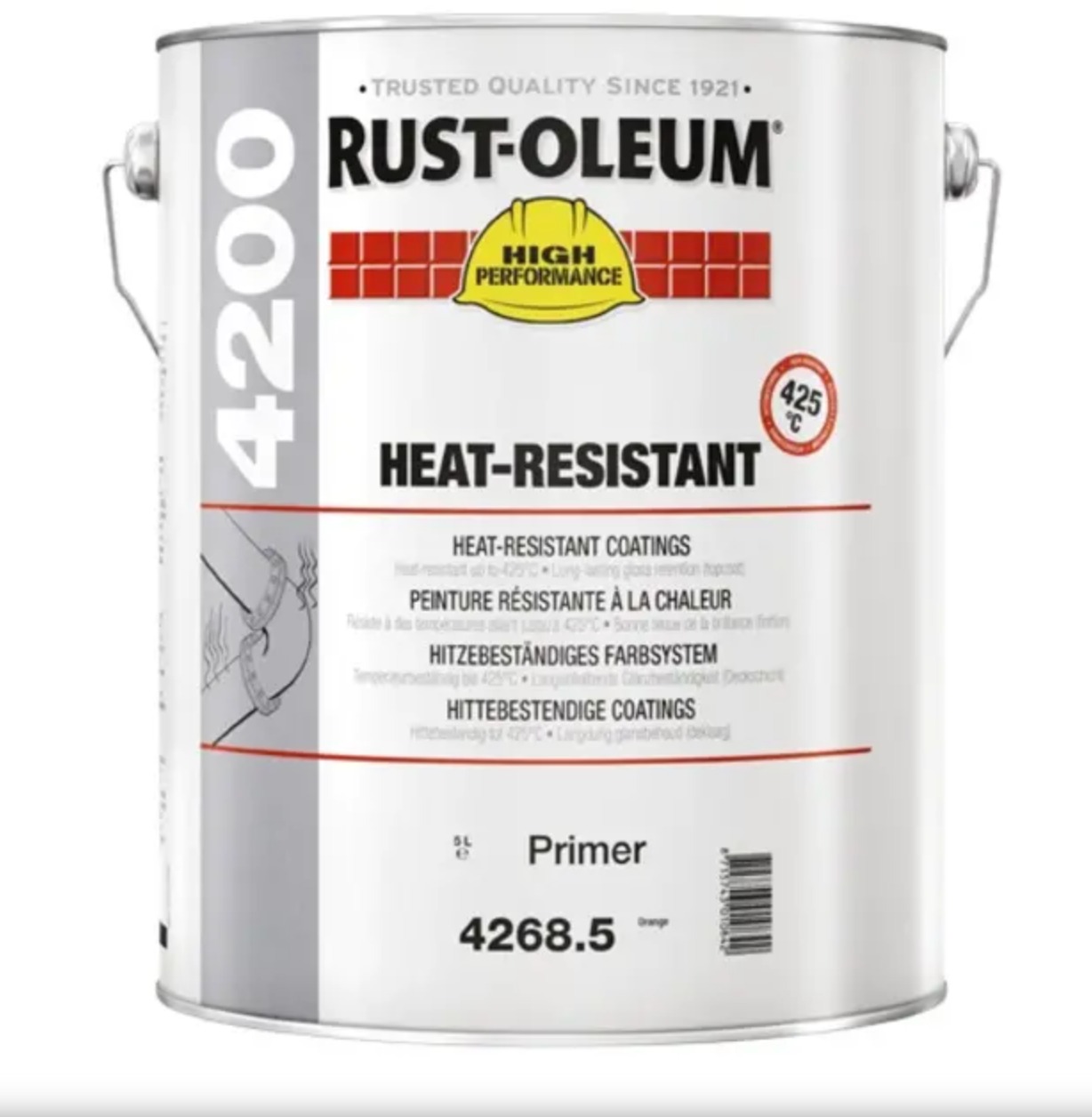 Rust-Oleum Antikorózny tepelne odolný základový náter oranžový 4268 Heat-Resistant Primer/5 l, RO.4268.5