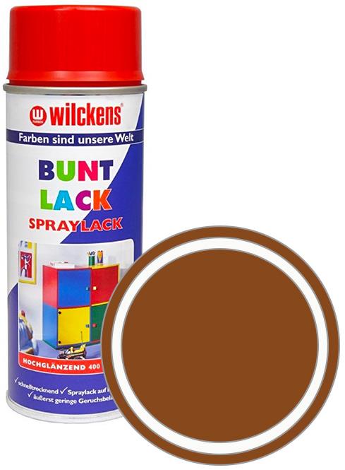Wilckens Syntetická vrchná farba v spreji vysoký lesk 400 ml hnedá, WI.16080300140