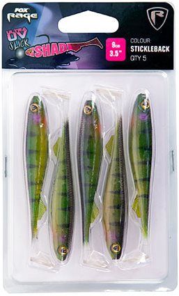 FOX Rage Slick Shad Ultra UV 9 cm Stickleback 5 ks