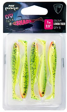 FOX Rage Slick Shad Ultra UV 7 cm Lemon Tiger 5 ks