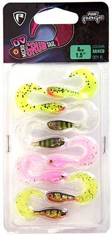 FOX Rage Micro Grub Tail Ultra UV 4 cm Mixed Colours 8 ks