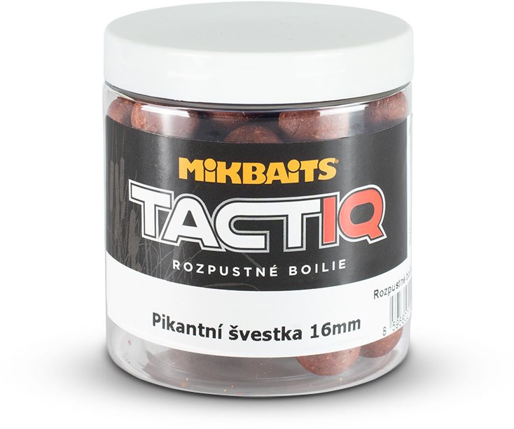 Mikbaits TactiQ rozpustné boilie Pikantná slivka 16 mm 250 ml