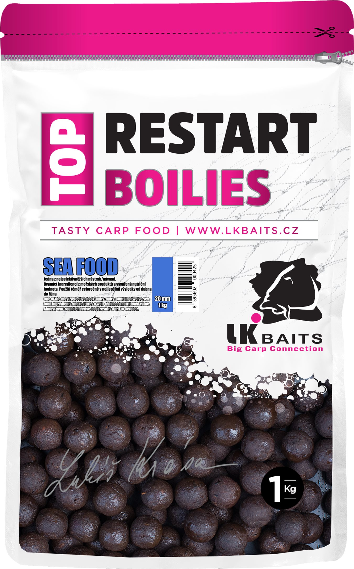 LK Baits Boilie Top Restart Sea Food 24 mm 1 kg