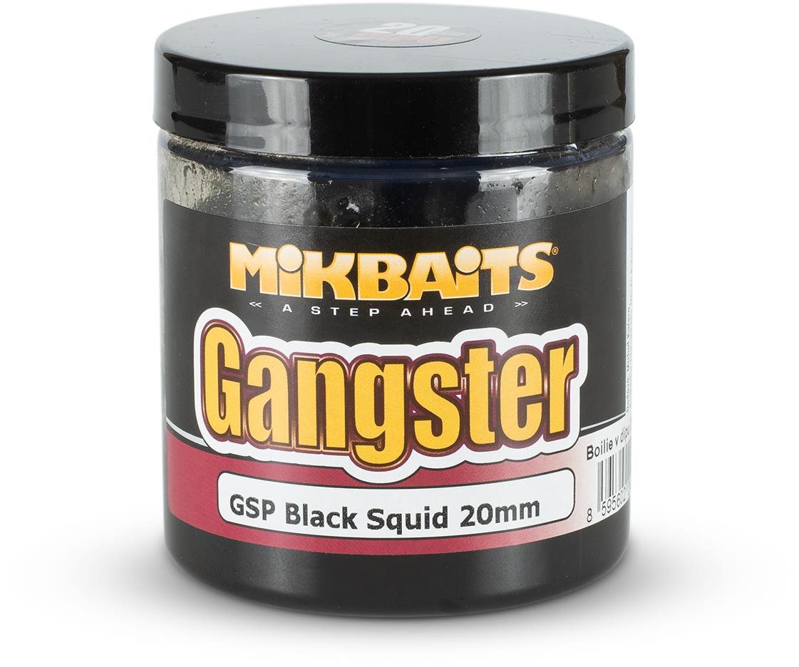 Mikbaits Gangster Boilie v dipe GSP Black Squid 20 mm 250 ml
