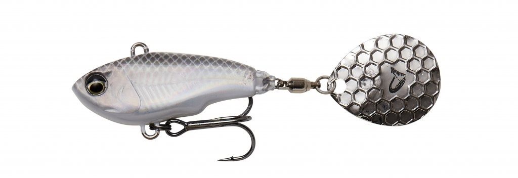 Savage Gear Fat Tail Spin 6,5 cm 16 g Sinking White Silver