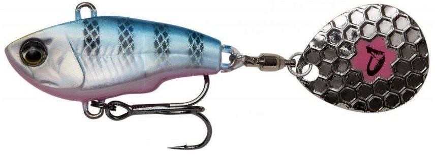 Savage Gear Fat Tail Spin 8 cm 24 g Sinking Blue Silver Pink