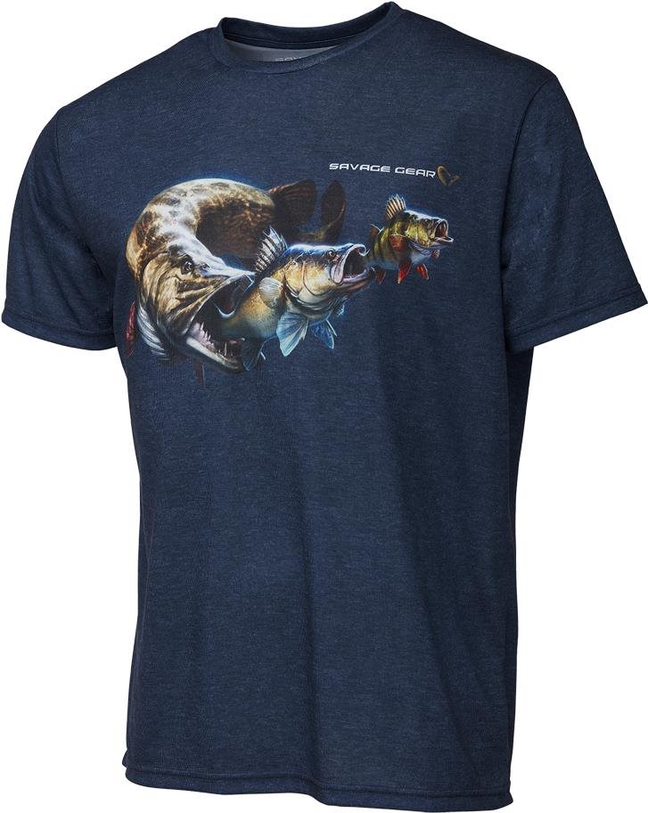 Savage Gear Cannibal Tee Blue Veľkosť M