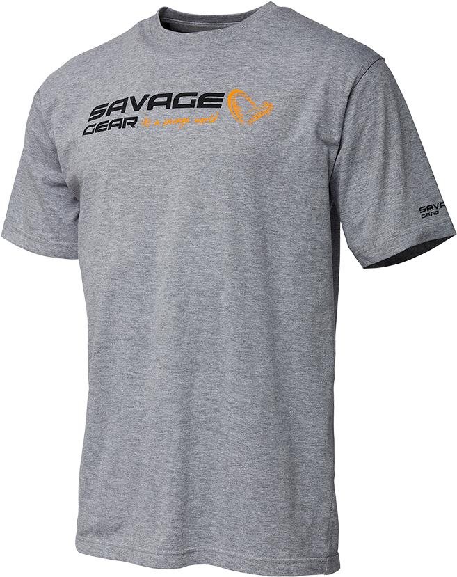 Savage Gear Signature Logo T-Shirt Grey Melange Veľkosť XXL