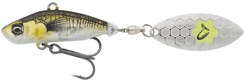 Savage Gear 3D Sticklebait Tailspin 7,3 cm 13 g Sinking Green Silver Ayu