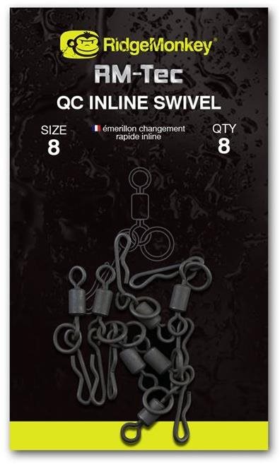 RidgeMonkey RM-Tec Quick Change Inline Swivel Veľkosť 8 8 ks
