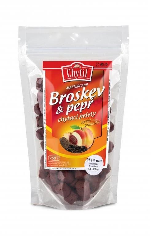 Chytil Chytacie pelety s dierou 250 g 14 mm Broskyňa/Korenie