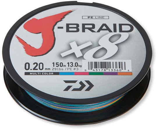 Daiwa Šňůra J-Braid Grand X8 Multicolor 150 m 0,20 mm 16 kg