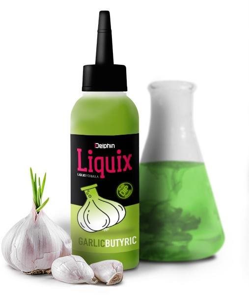 Delphin Fluo D Snax LiquiX, cesnak-Butyric, 100 ml