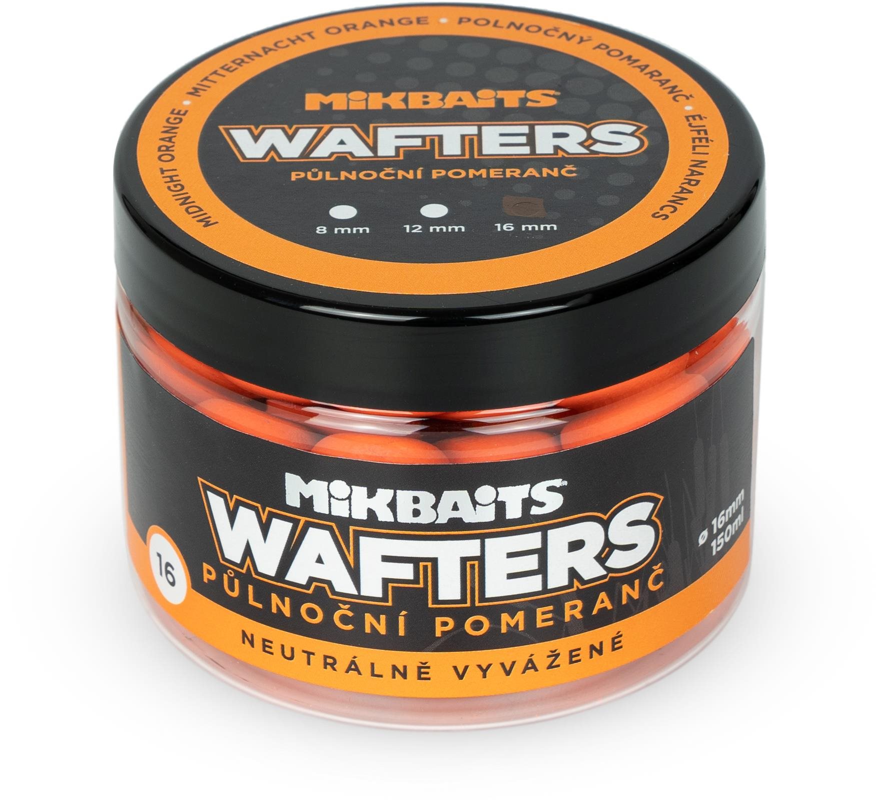 Mikbaits Wafters neutrálne vyvážené Polnočný pomaranč 150 ml 16 mm