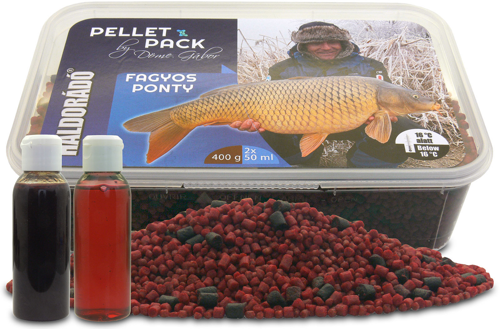Haldorádó Pelety Pellet Pack By Döme Gábor 400 g Mrazivý kapor + 50 ml aróma