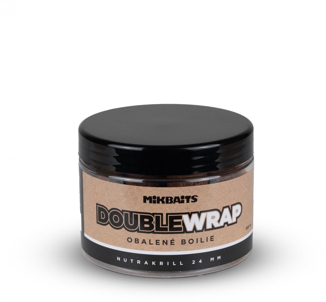 Mikbaits Boilies ManiaQ Double Wrap NutraKRILL 24 mm, 500 ml