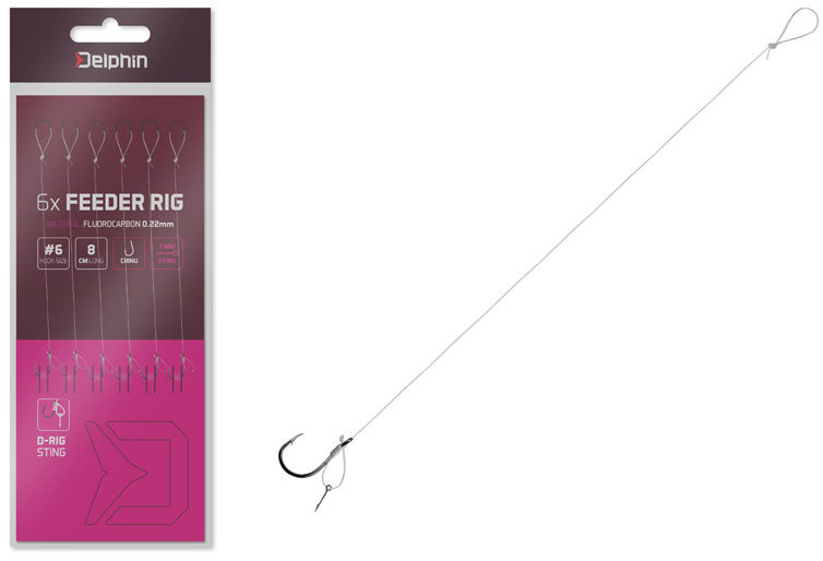 Delphin Nadväzec FLR D-rig B-LESS 8 cm 0,22 mm Veľkosť 6 Sting 7 mm 6 ks