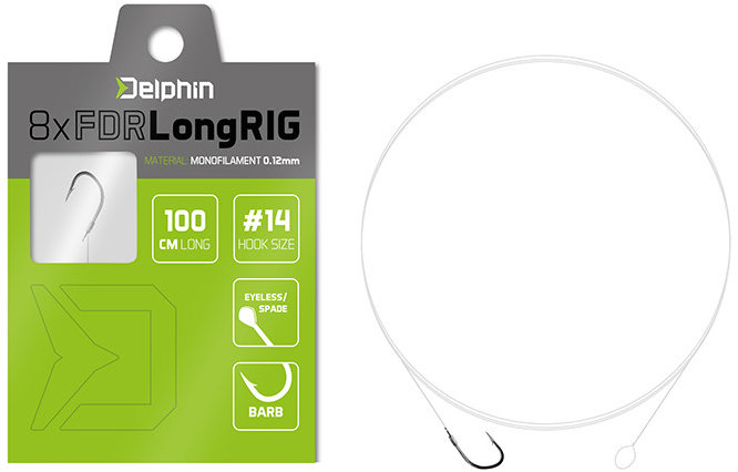 Delphin Nadväzec FDR LongRIG BARB 100 cm 0,14 mm Veľkosť 12 8 ks