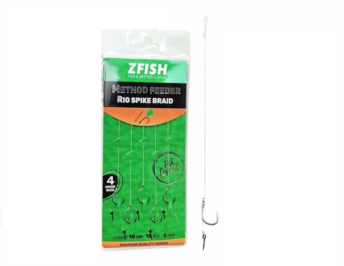 Zfish Nadväzec Method Feeder Rig Spike Braid Veľkosť 4 5 ks