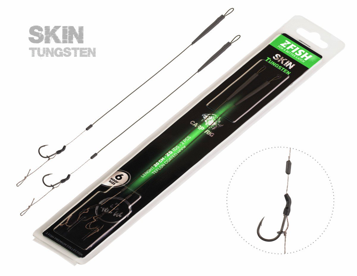 Zfish Nadväzec Skin Tungsten Rig 20 cm 25 lb Veľkosť 4 2 ks
