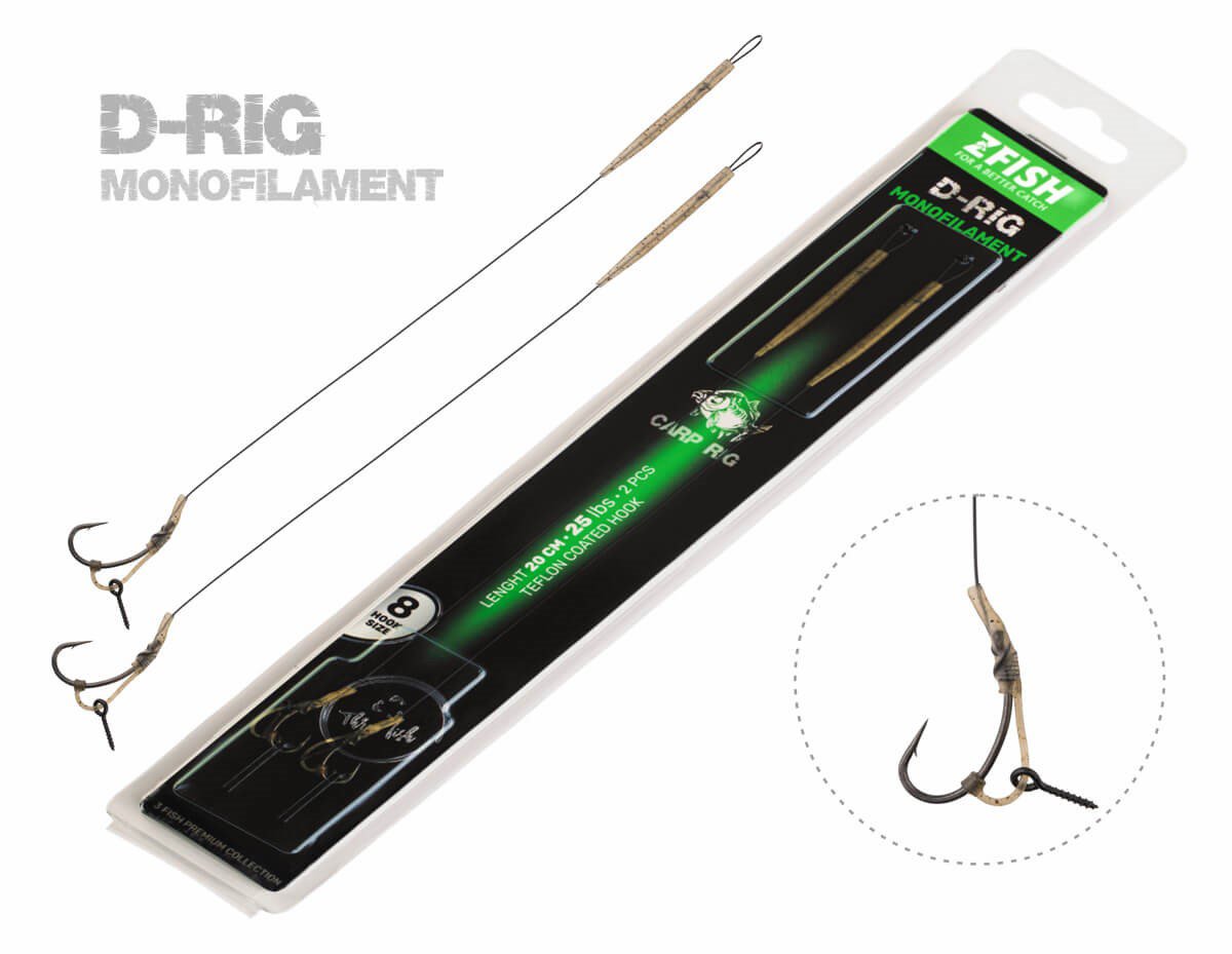 Zfish Nadväzec Monofilament D-Rig 20 cm 25 lb Veľkosť 6 2 ks