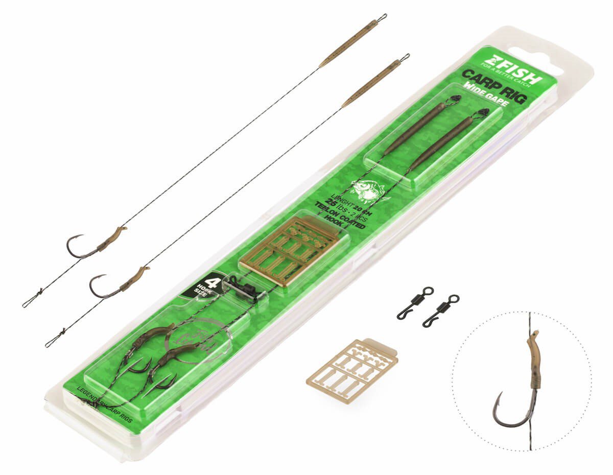 Zfish Nadväzec Wide Gape Carp Rig 20 cm 25 lb Veľkosť 2 2 ks