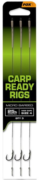 FOX Nadväzec Carp Ready Rigs Wide Gape 20 lbs Veľkosť 8 3 ks