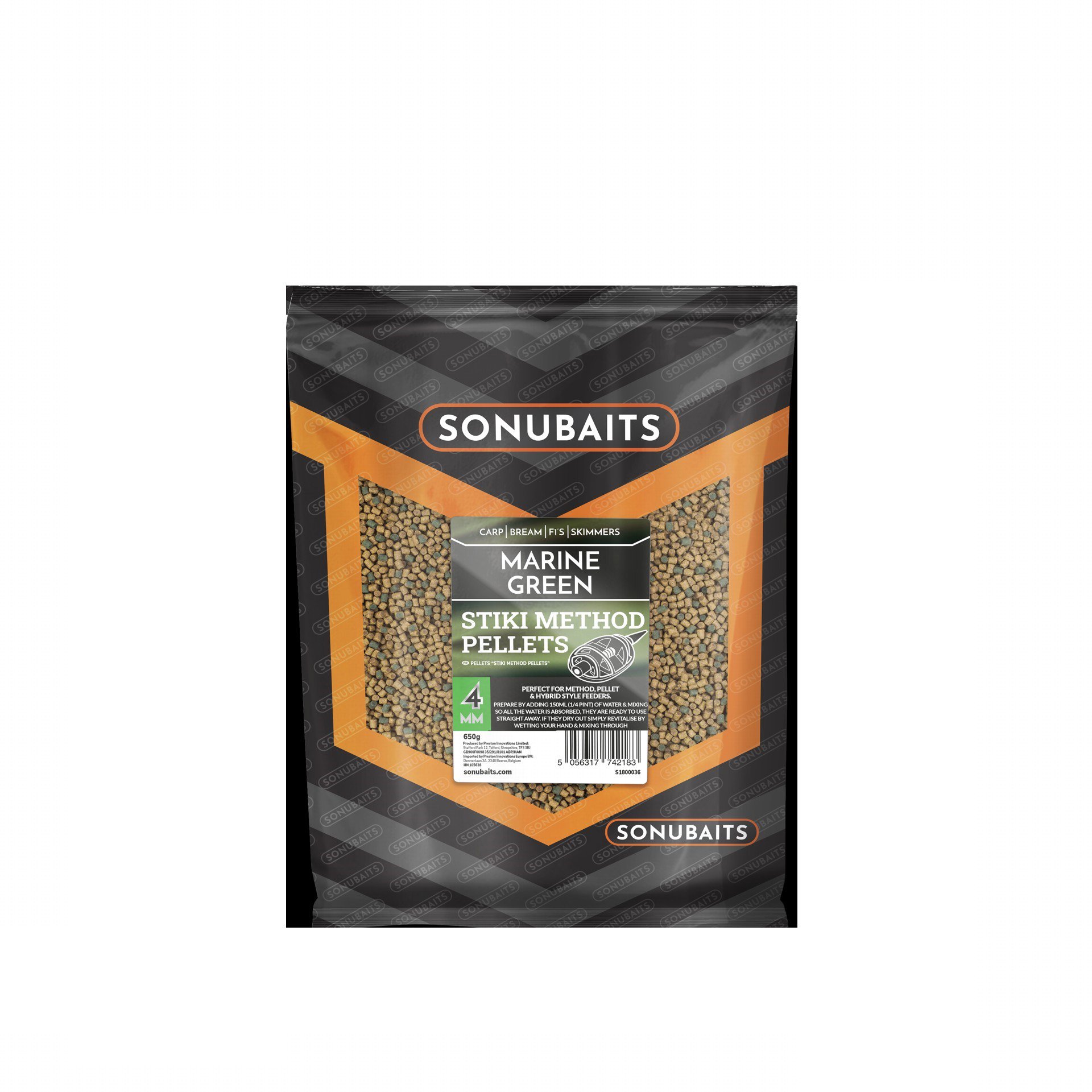 Sonubaits Stiki Method Pellets Marine Green 600 g 4 mm